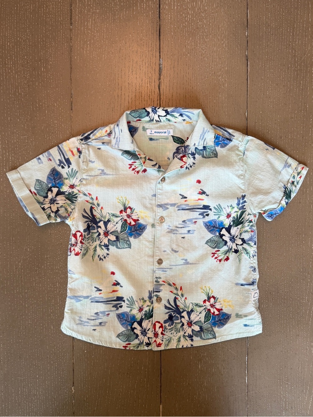Mayoral Toddler Boys’ Short-Sleeve Button Down Hawaiian Shirt • Size 3/3T